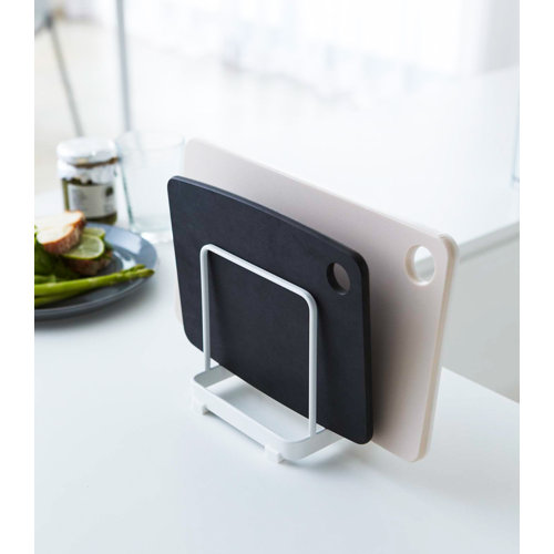 Yamazaki USA Plate Yamazaki Home Cutting Board Stand, Kitchen Storage